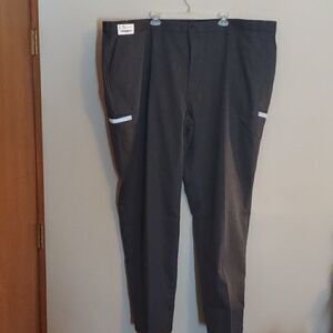 New TwinHill Men's 56x34 Flat Front Dark Gray Work Pants Reflective stripe‎